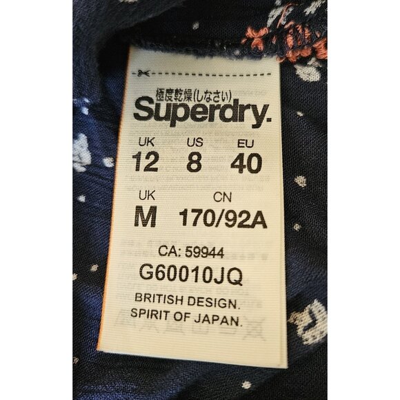 Superdry Revolution Ladies Navy Summer Off Shoulder Top Size Medium 8 - Picture 7 of 10